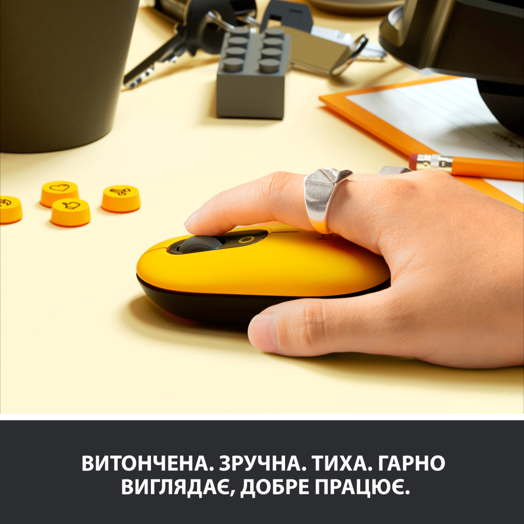 Мышка Logitech POP Mouse Bluetooth Blast Yellow (910-006546) - 3