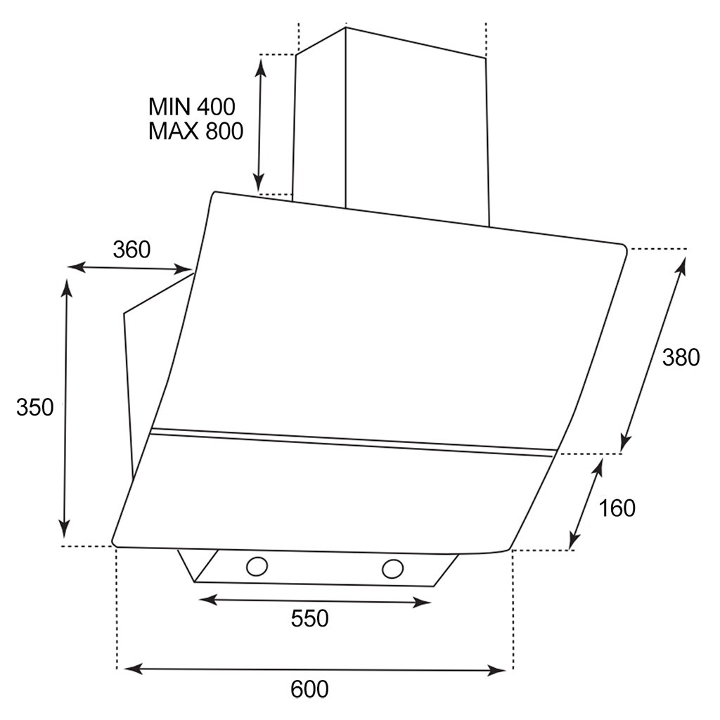 Вытяжка кухонная Grunhelm GVN 622 B - 2 Вытяжка кухонная Grunhelm GVN 622 B - 2