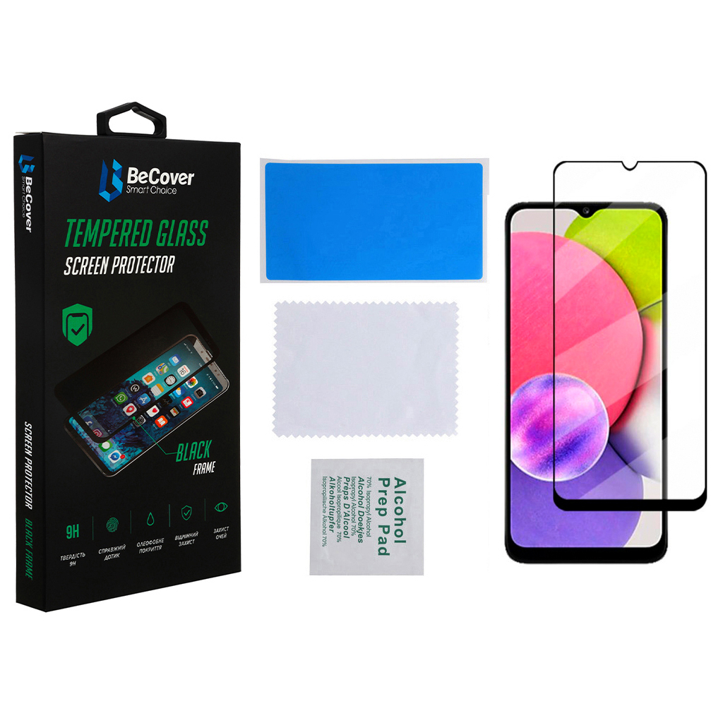 Стекло защитное BeCover Samsung Galaxy A03 Core SM-A032/ A03 SM-A035 Black (707102) - 3 Стекло защитное BeCover Samsung Galaxy A03 Core SM-A032/ A03 SM-A035 Black (707102) - 3