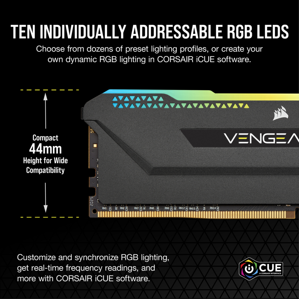 Модуль памяти для компьютера DDR4 32GB (2x16GB) 3200 MHz Vengeance RGB PRO SL Black Corsair (CMH32GX4M2E3200C16) - 2 Модуль памяти для компьютера DDR4 32GB (2x16GB) 3200 MHz Vengeance RGB PRO SL Black Corsair (CMH32GX4M2E3200C16) - 2