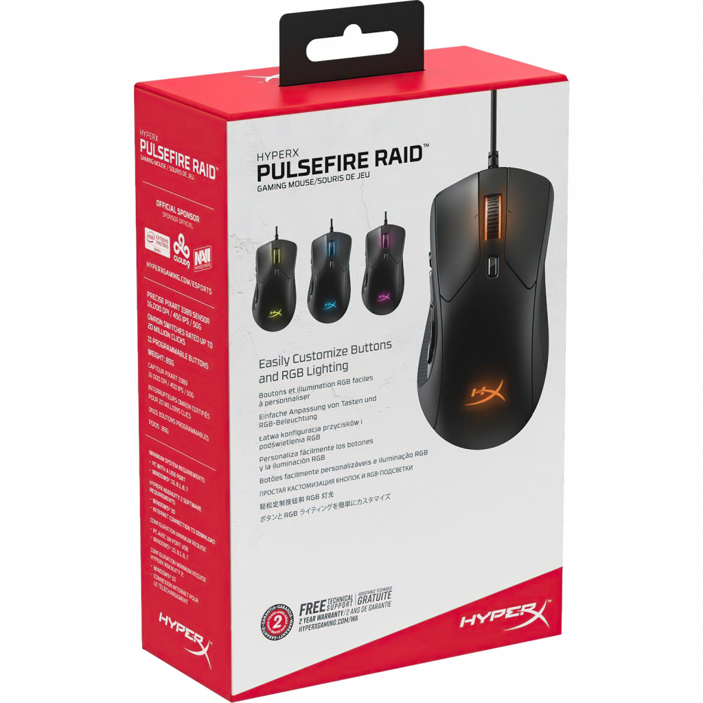 Мышка HyperX Pulsefire Raid USB Black (4P5Q3AA) - 4