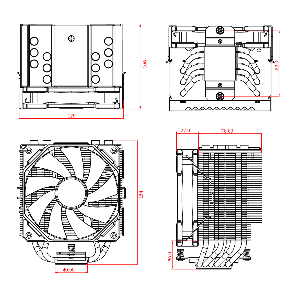 Кулер для процессора ID-Cooling SE-226-XT Black - 6
