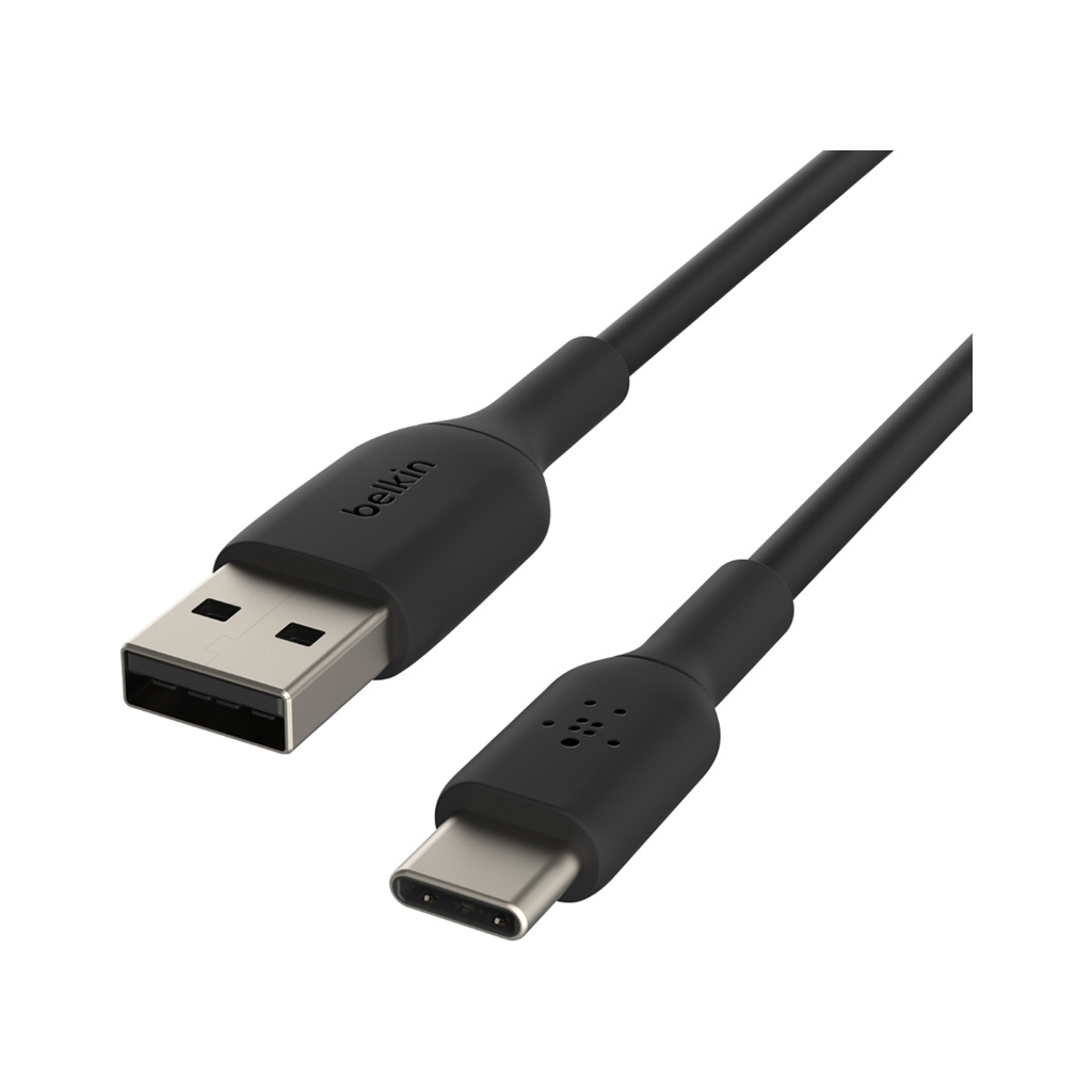 Дата кабель USB 2.0 AM to Type-C 1.0m PVC black Belkin (CAB001BT1MBK) - 2