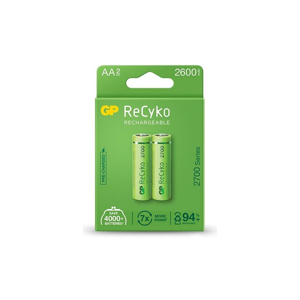 Аккумулятор Gp AA R6 ReCyko battery 2600mAh AA (2700Series, 2 battery pack) (270ААHCE-EB2(Recyko) / 4891199186370)