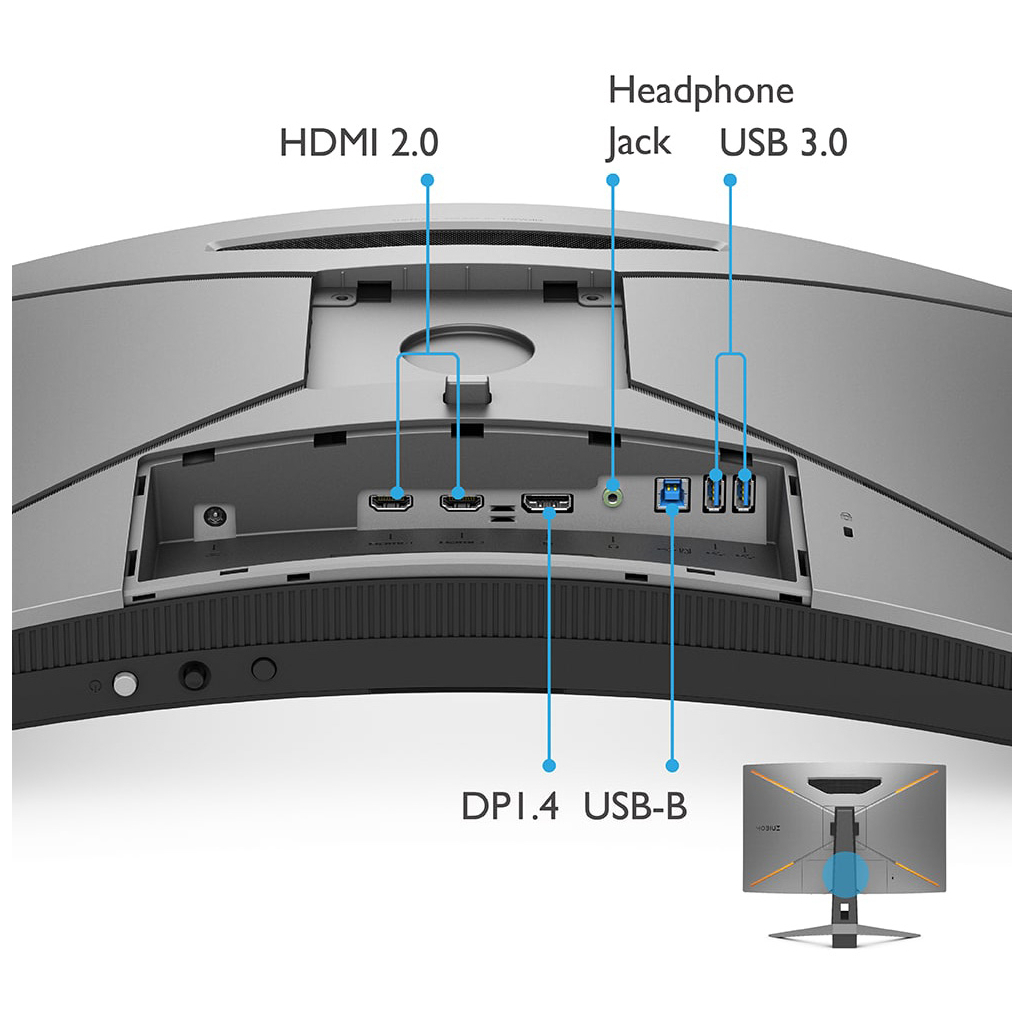 Монитор BenQ EX2710R Grey (9H.LK9LB.QBE) - 6