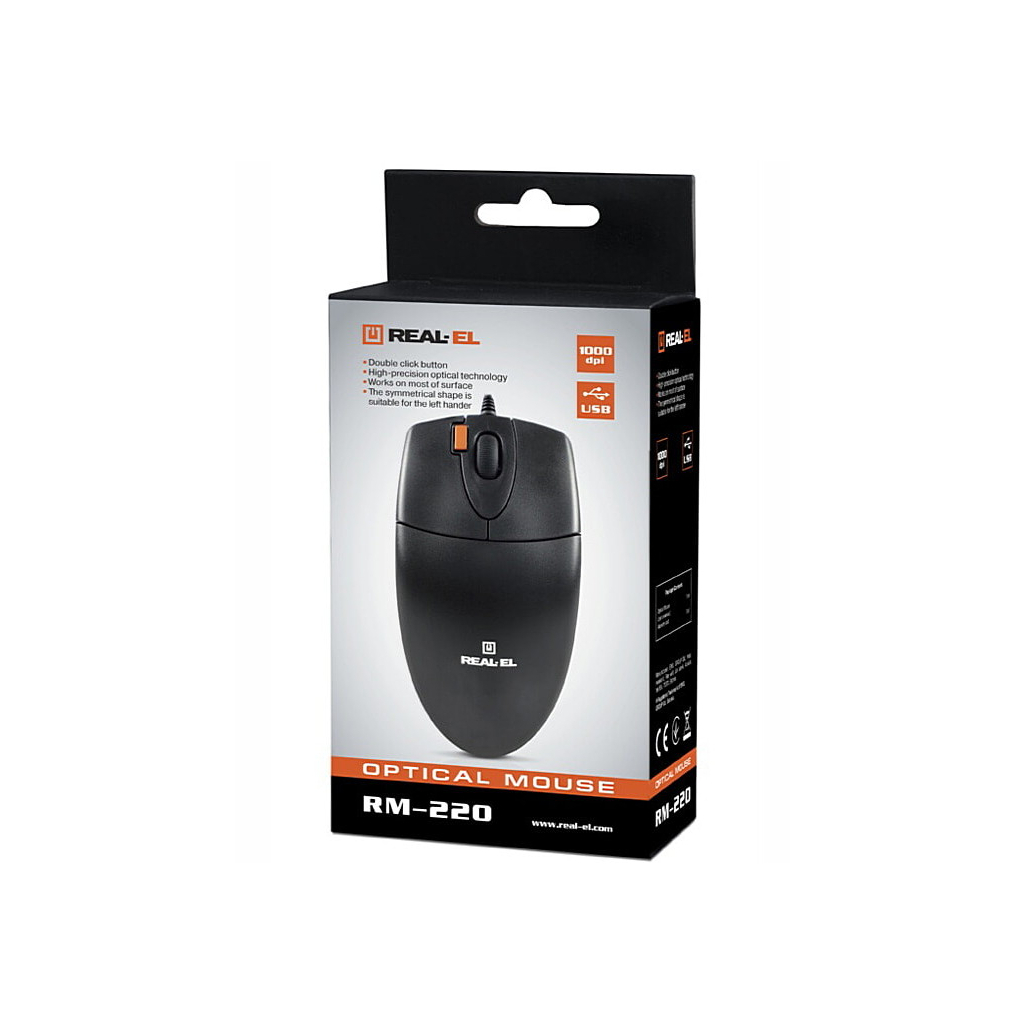 Мышка REAL-EL RM-220 Black - 7