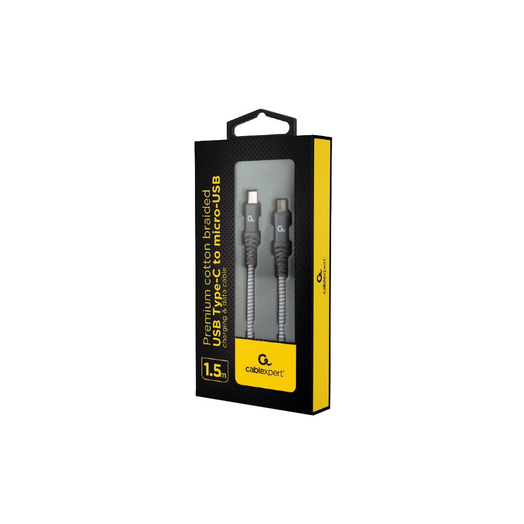 Дата кабель USB 2.0 Micro USB to USB-C 1.5m Cablexpert (CC-USB2B-CMMBM-1.5M) - 1