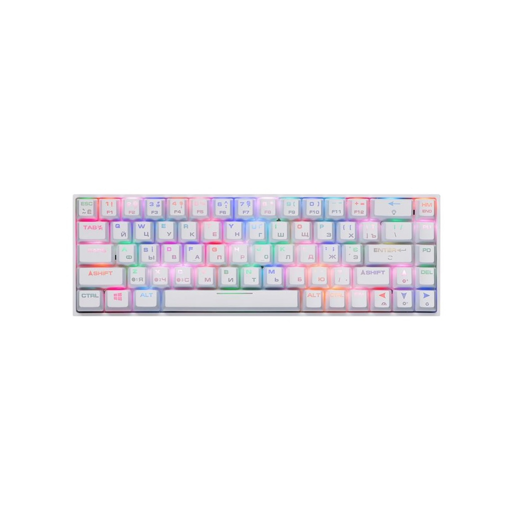 Клавиатура 2E GAMING KG380 RGB 68key Gateron Blue Switch BT/USB White (2E-KG380UWT-BL)