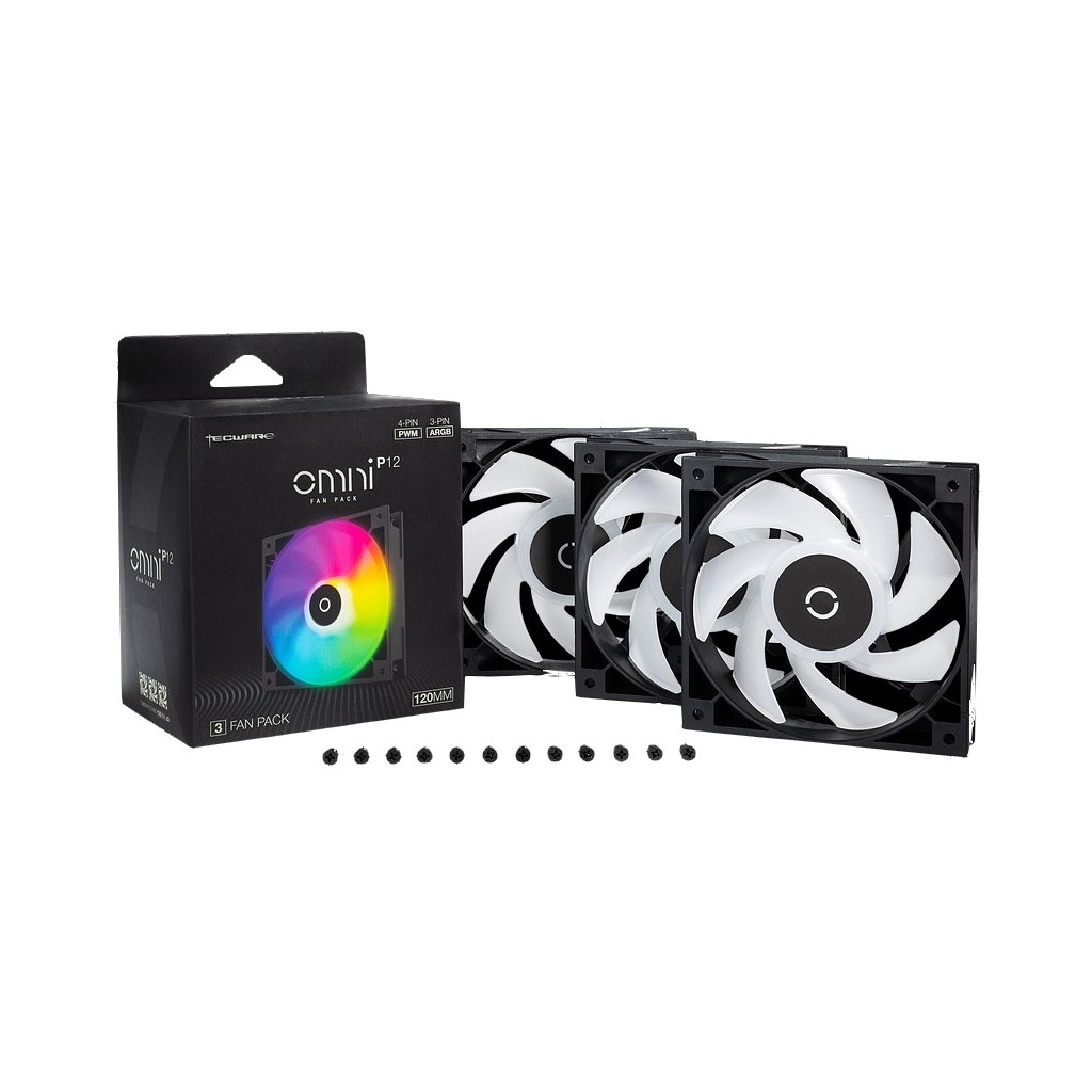 Кулер для корпуса Tecware Omni P12 - 3-Fan Pack (Black) ARGB + PWM (TWAC-OMP12-3BK) Кулер для корпуса Tecware Omni P12 - 3-Fan Pack (Black) ARGB + PWM (TWAC-OMP12-3BK)