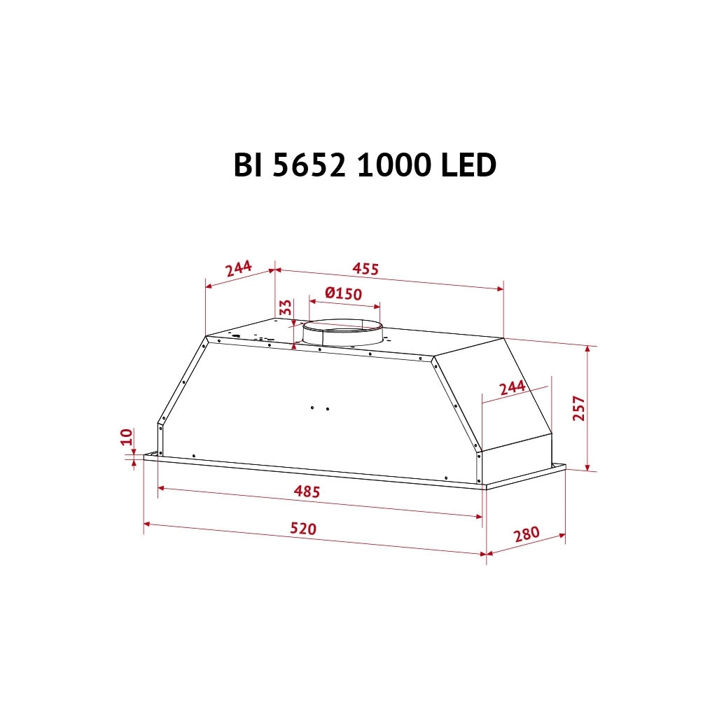Вытяжка кухонная Perfelli BI 5652 I 1000 LED - 10