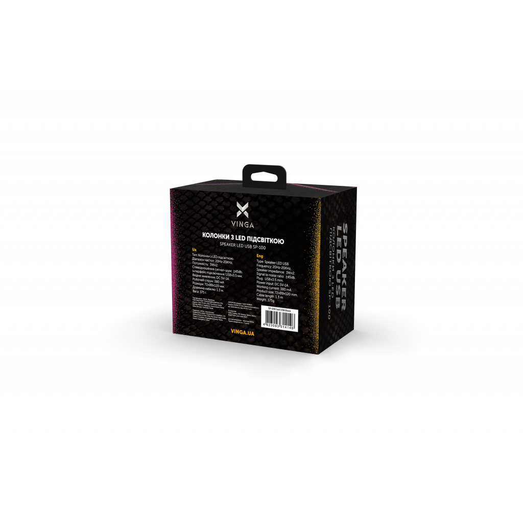 Акустическая система Vinga SP-100 LED USB Black - 4
