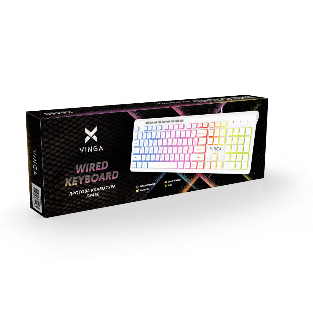 Клавиатура Vinga KB-460 White - 5