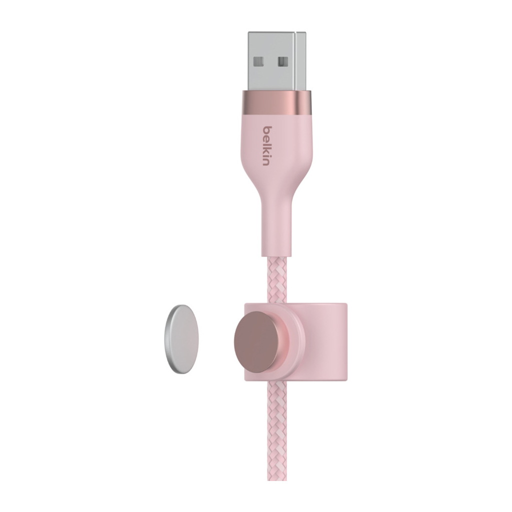 Дата кабель USB 2.0 AM to Lightning 1.0m BRAIDED SILICONE pink Belkin (CAA010BT1MPK) - 3
