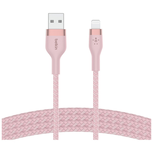 Дата кабель USB 2.0 AM to Lightning 1.0m BRAIDED SILICONE pink Belkin (CAA010BT1MPK)