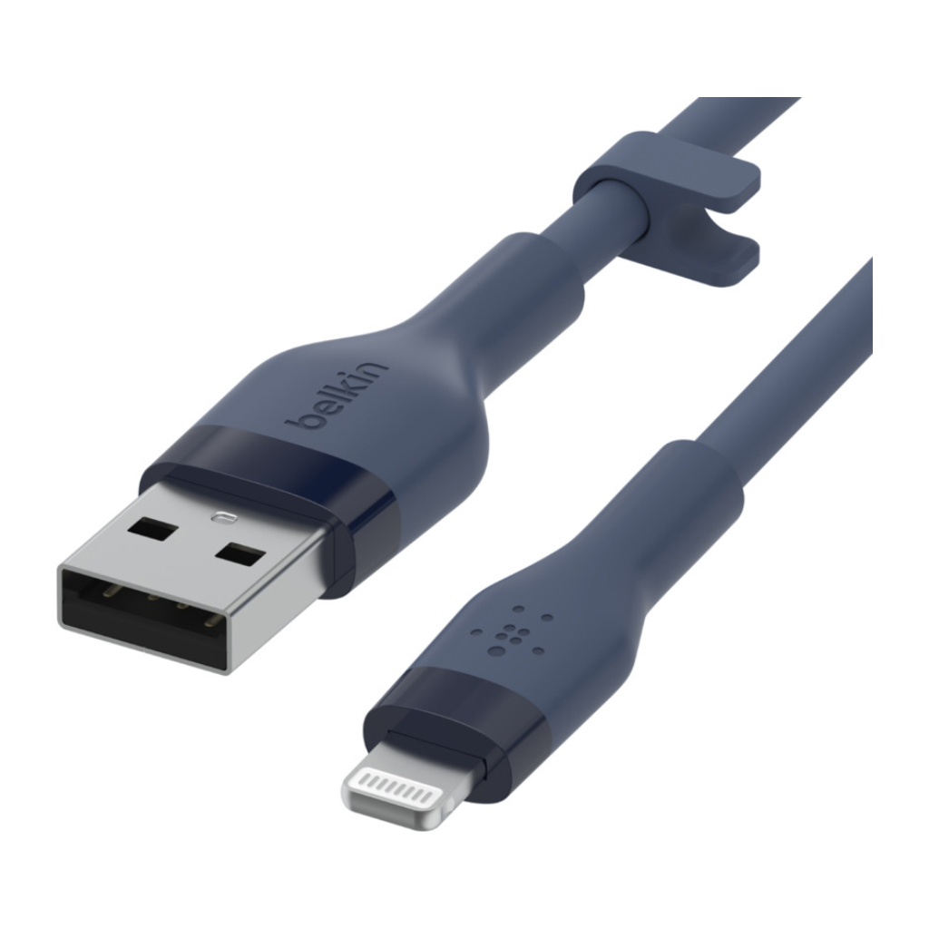 Дата кабель USB 2.0 AM to Lightning 1.0m SILICONE blue Belkin (CAA008BT1MBL) - 2