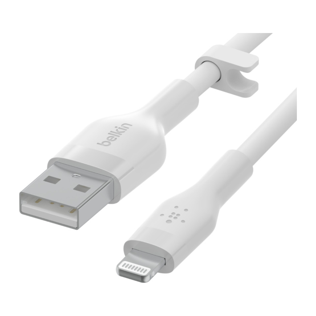Дата кабель USB 2.0 AM to Lightning 1.0m SILICONE white Belkin (CAA008BT1MWH) - 2
