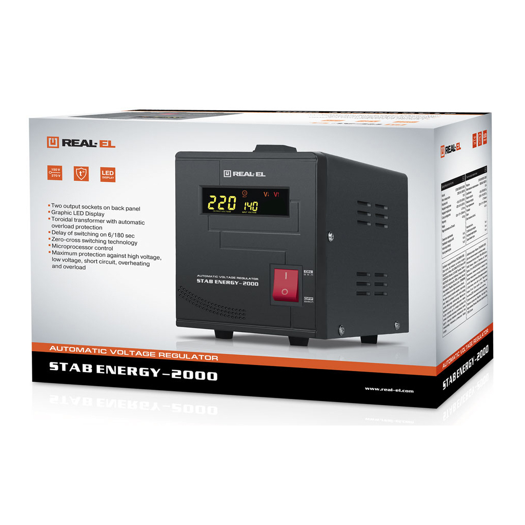 Стабилизатор REAL-EL STAB ENERGY-2000 (EL122400013) - 6