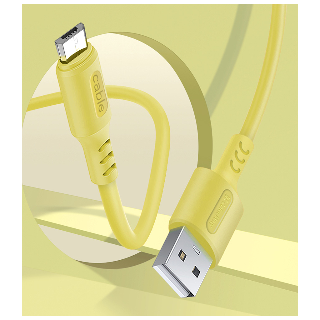 Дата кабель USB 2.0 AM to Micro 5P 1.0m soft silicone yellow ColorWay (CW-CBUM043-Y) - 4