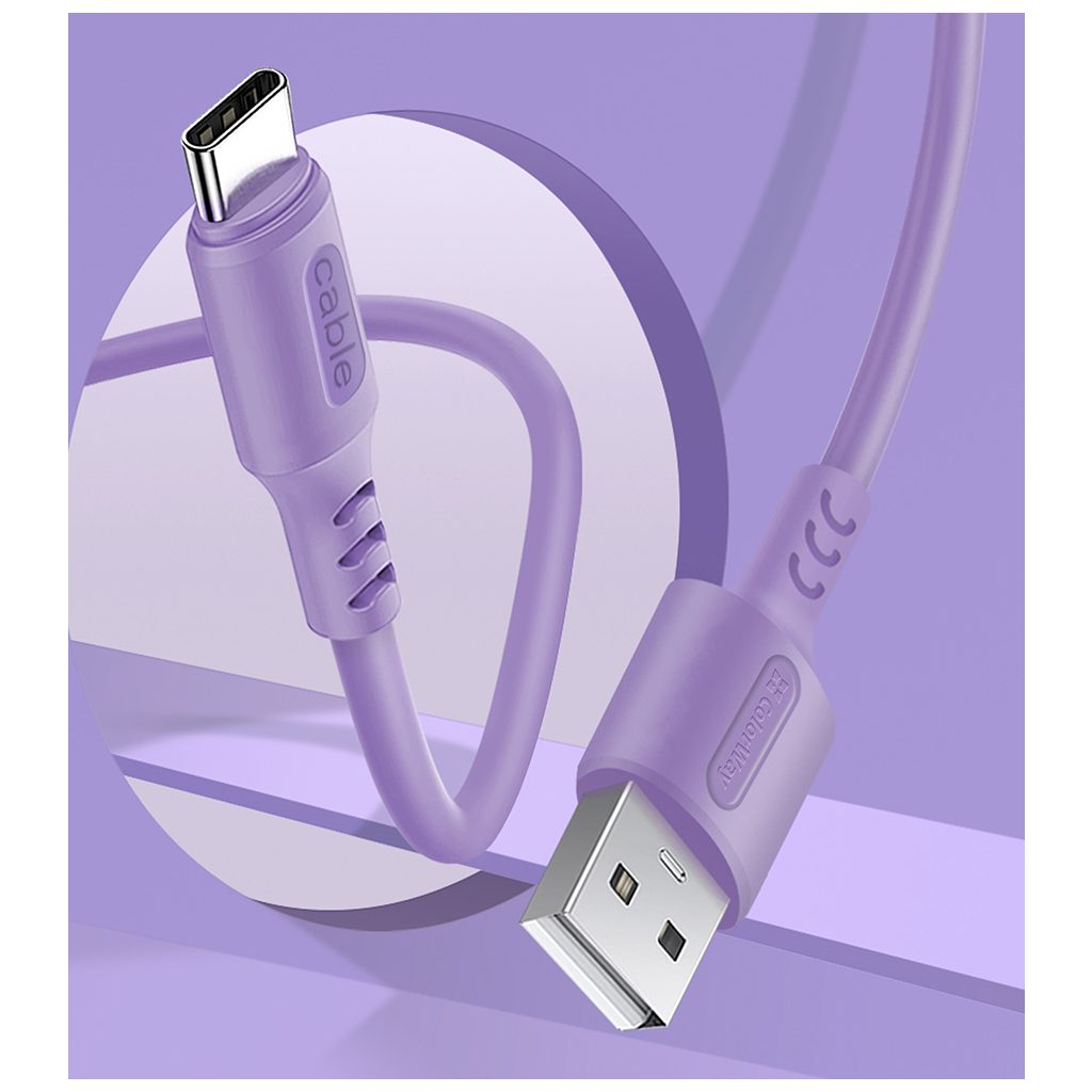 Дата кабель USB 2.0 AM to Micro 5P 1.0m soft silicone violet ColorWay (CW-CBUM044-PU) - 4