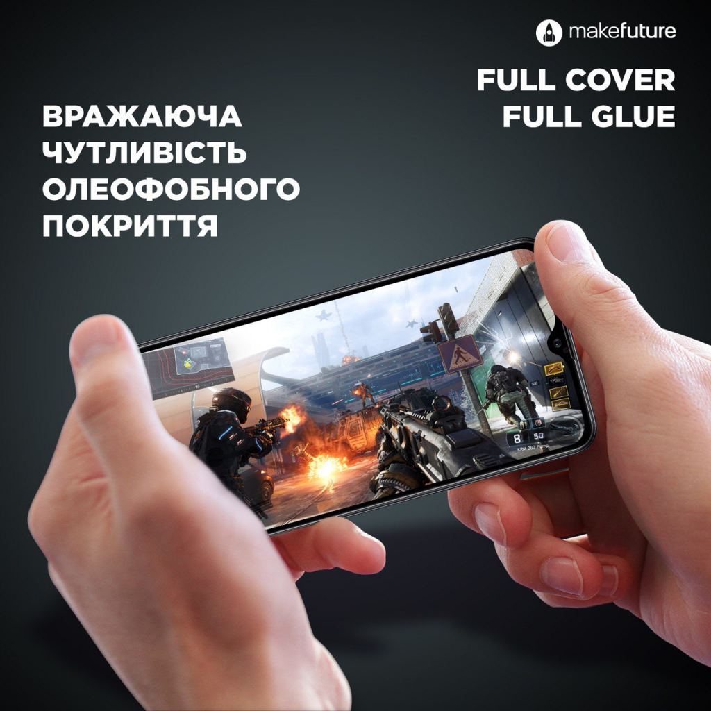 Стекло защитное MakeFuture Oppo A16/A16s Full Cover Full Glue (MGF-OPA16/A16S) - 5