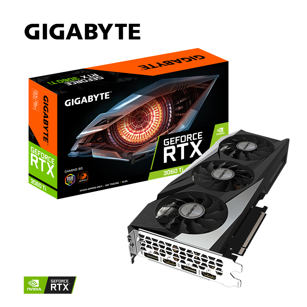 Видеокарта GIGABYTE GeForce RTX3060Ti 8Gb GAMING 2.0 LHR (GV-N306TGAMING-8GD 2.0) - 8