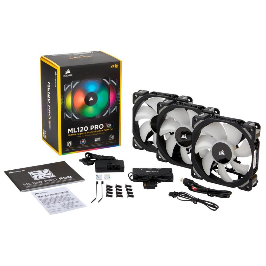 Кулер для корпуса Corsair ML120 Pro RGB 3 Fan Pack (CO-9050076-WW) - 2