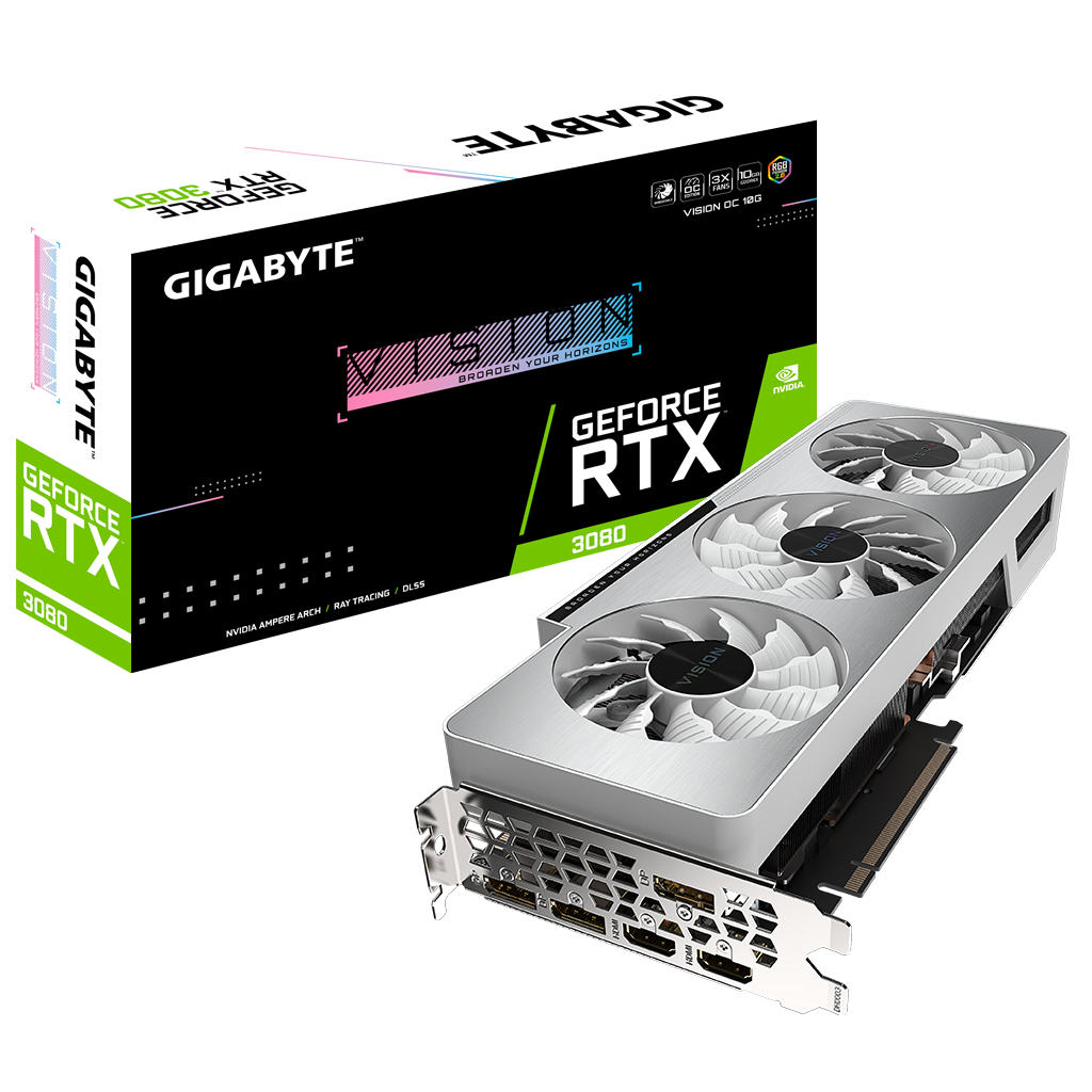 Видеокарта GIGABYTE GeForce RTX3080 10Gb VISION OC 2.0 LHR (GV-N3080VISION OC-10GD 2.0)