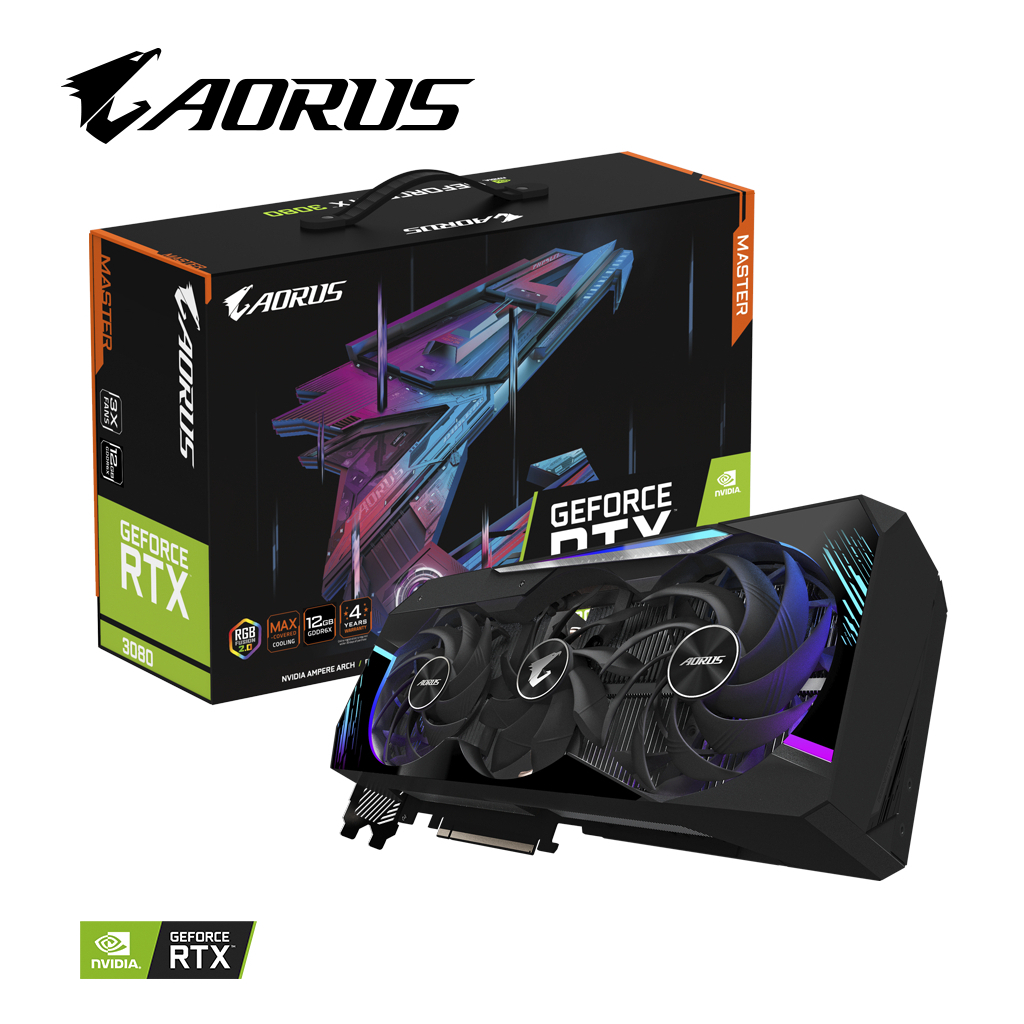 Видеокарта GIGABYTE GeForce RTX3080 12Gb AORUS MASTER (GV-N3080AORUS M-12GD) - 9