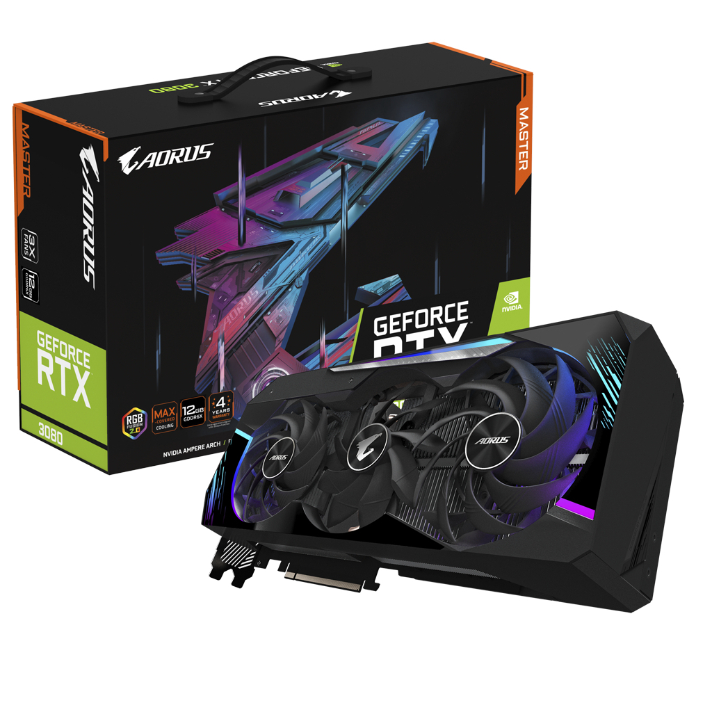 Видеокарта GIGABYTE GeForce RTX3080 12Gb AORUS MASTER (GV-N3080AORUS M-12GD)