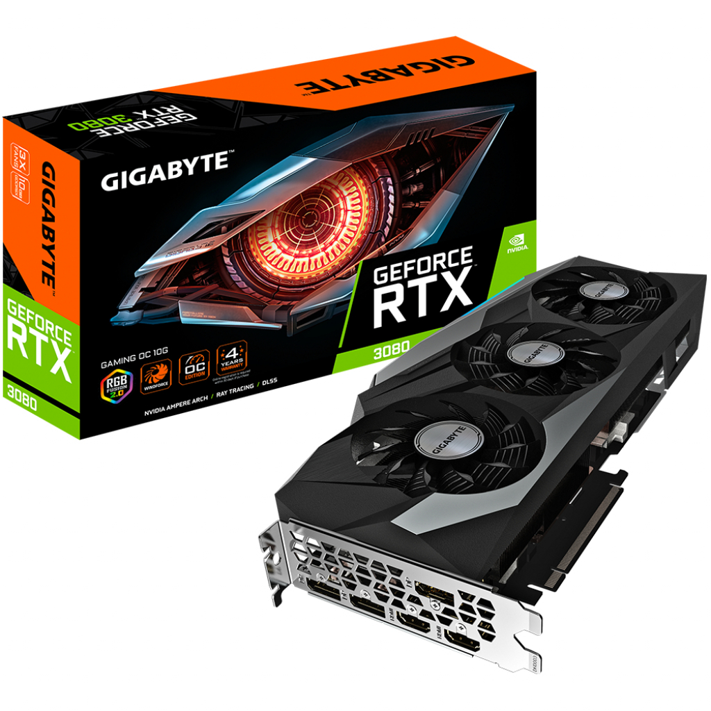Видеокарта GIGABYTE GeForce RTX3080 10Gb GAMING OC 2.0 LHR (GV-N3080GAMING OC-10GD 2.0)