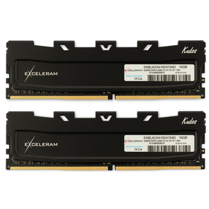 Модуль памяти для компьютера DDR4 16GB (2x8GB) 2400 MHz Black Kudos eXceleram (EKBLACK4162415AD)
