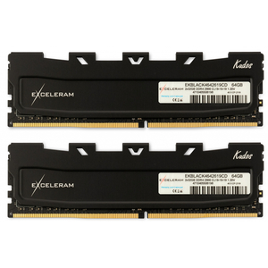 Модуль памяти для компьютера DDR4 64GB (2x32GB) 2666 MHz Black Kudos eXceleram (EKBLACK4642619CD)