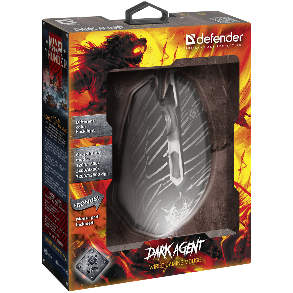 Мышка Defender Dark Agent GM-590L USB Black (52590) - 2