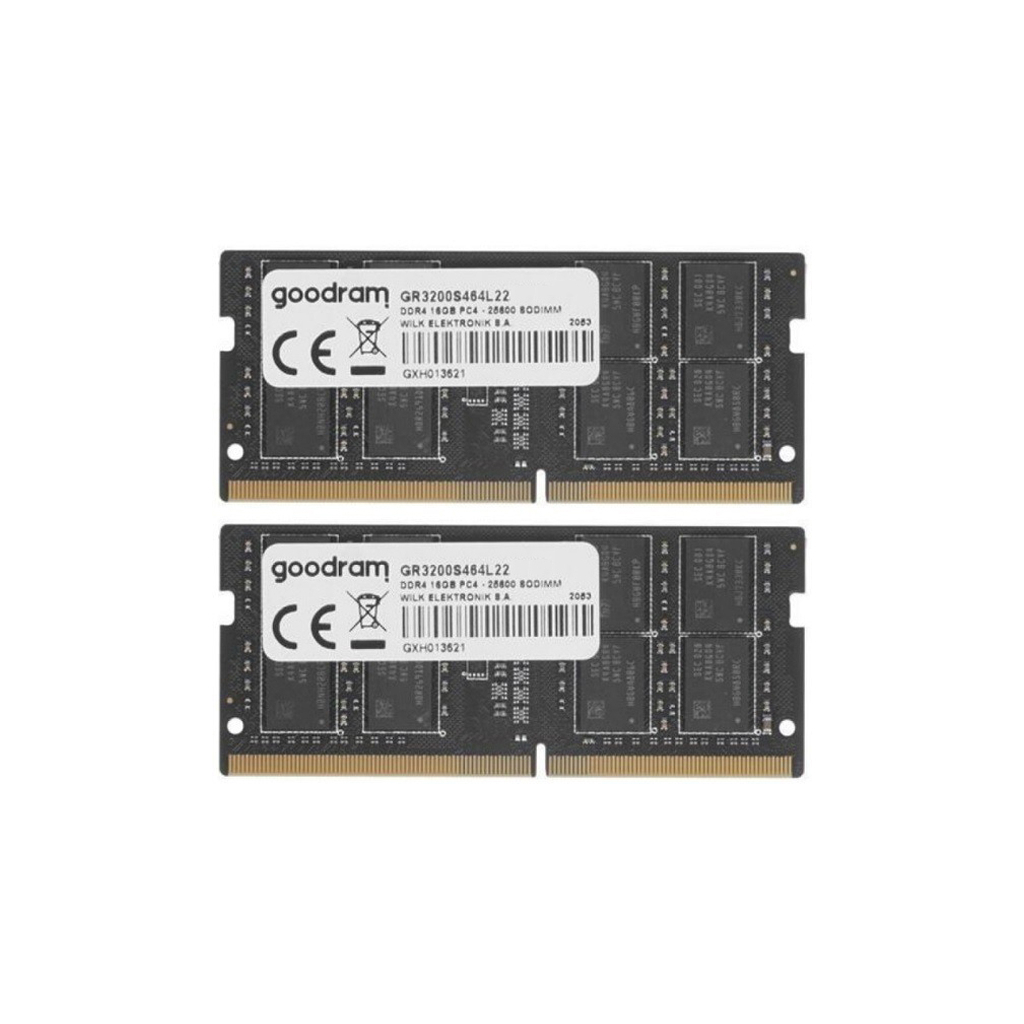 Модуль памяти для ноутбука SoDIMM DDR4 32GB 3200 MHz Goodram (GR3200S464L22/32G) Модуль памяти для ноутбука SoDIMM DDR4 32GB 3200 MHz Goodram (GR3200S464L22/32G)