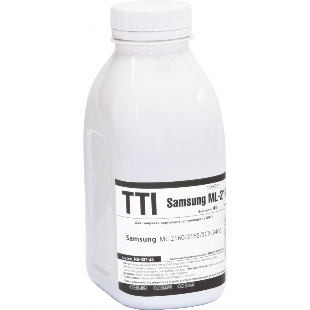Тонер Samsung ML-2160/2165/SCX-3400/SL-M2020/2070, 45г polyester B TTI (NB-007-45) Тонер Samsung ML-2160/2165/SCX-3400/SL-M2020/2070, 45г polyester B TTI (NB-007-45)