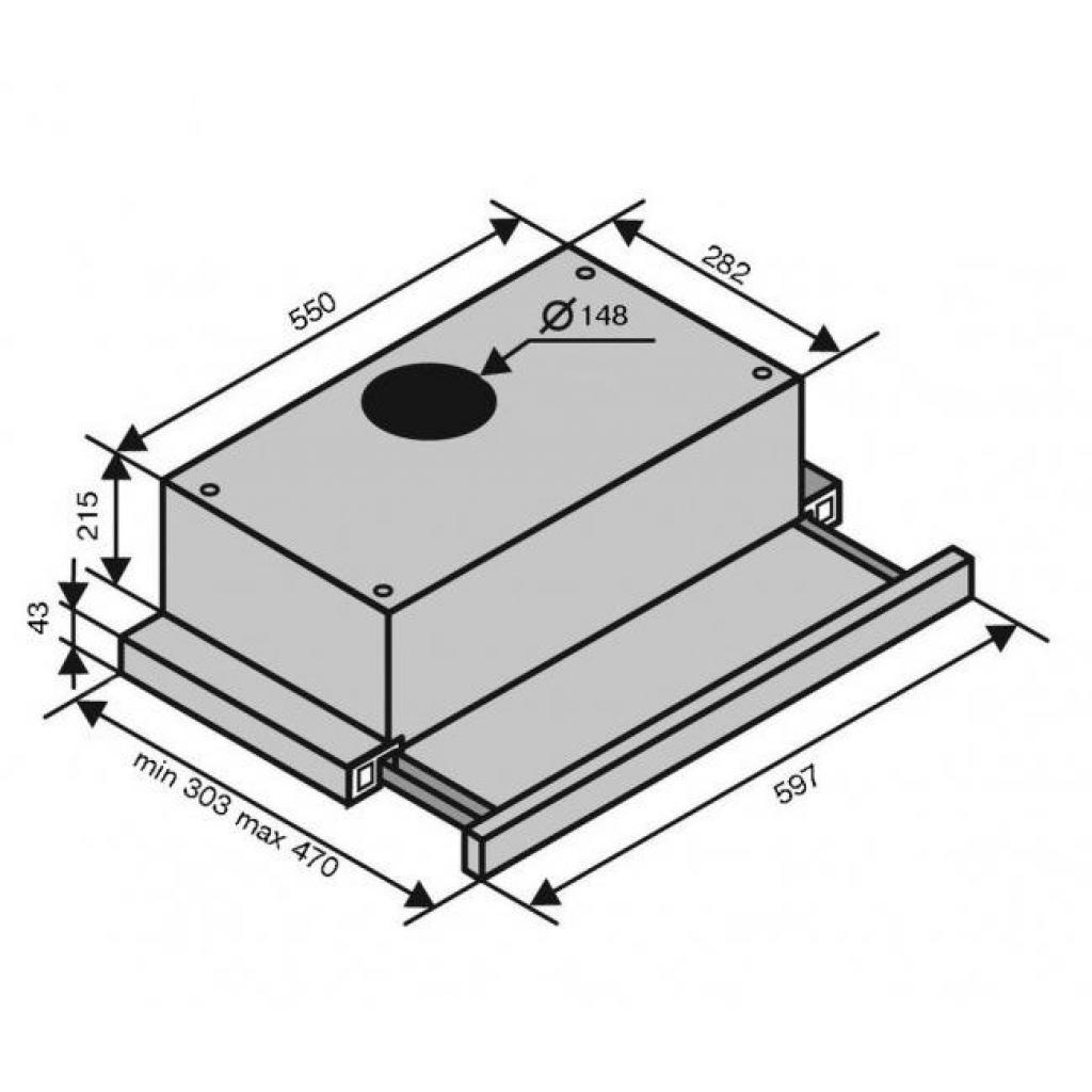 Вытяжка кухонная Ventolux GARDA 60 BG (1000) LED - 5