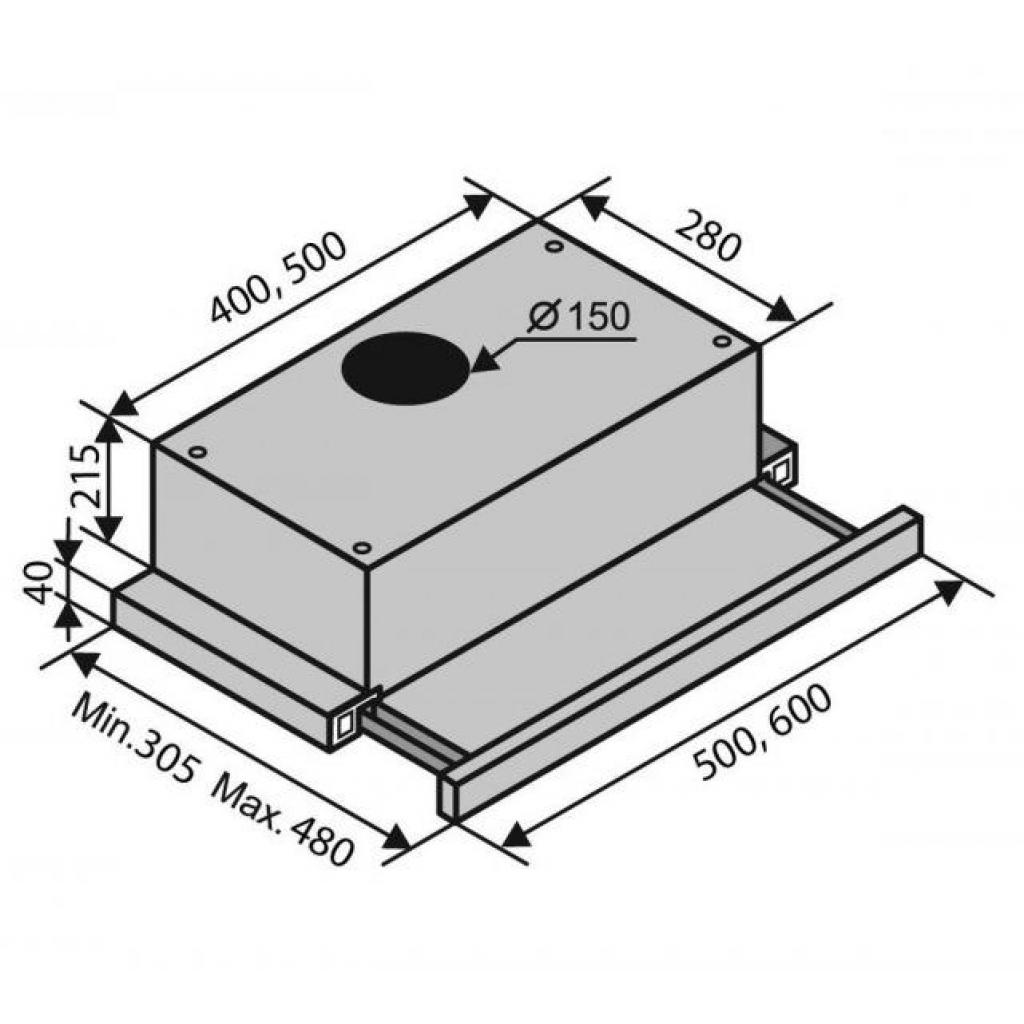 Вытяжка кухонная Ventolux GARDA 60 INOX (1000) EU - 5