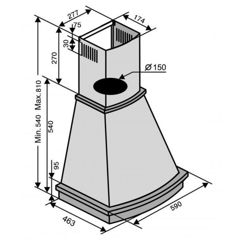 Вытяжка кухонная Ventolux VICENZA 60 CREMA (750) PB IT - 5