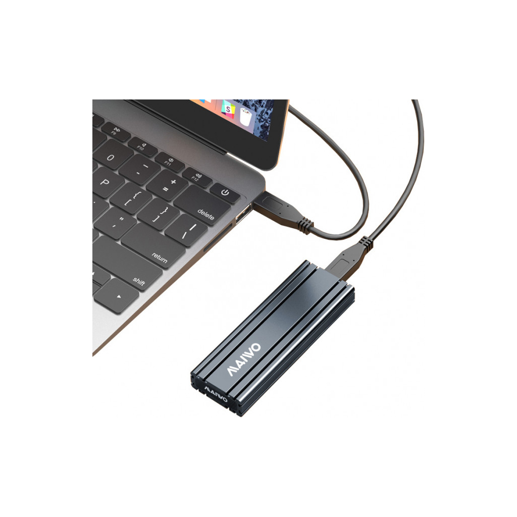 Карман внешний Maiwo M.2 SSD NVMe (PCIe) — USB 3.1 Type-C (K1686P space grey) - 11 Карман внешний Maiwo M.2 SSD NVMe (PCIe) — USB 3.1 Type-C (K1686P space grey) - 11