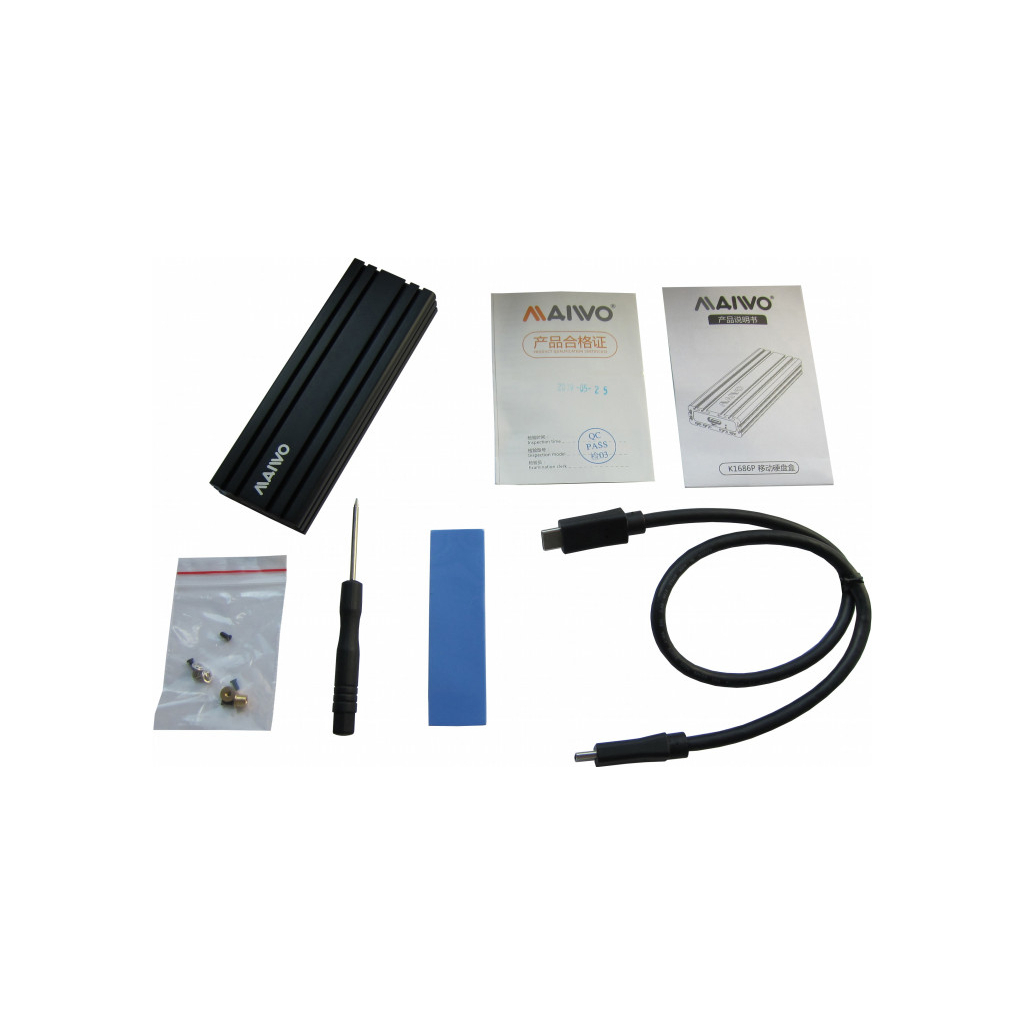 Карман внешний Maiwo M.2 SSD NVMe (PCIe) USB3.1 GEN2 Type-C (K1686P) - 8 Карман внешний Maiwo M.2 SSD NVMe (PCIe) USB3.1 GEN2 Type-C (K1686P) - 8