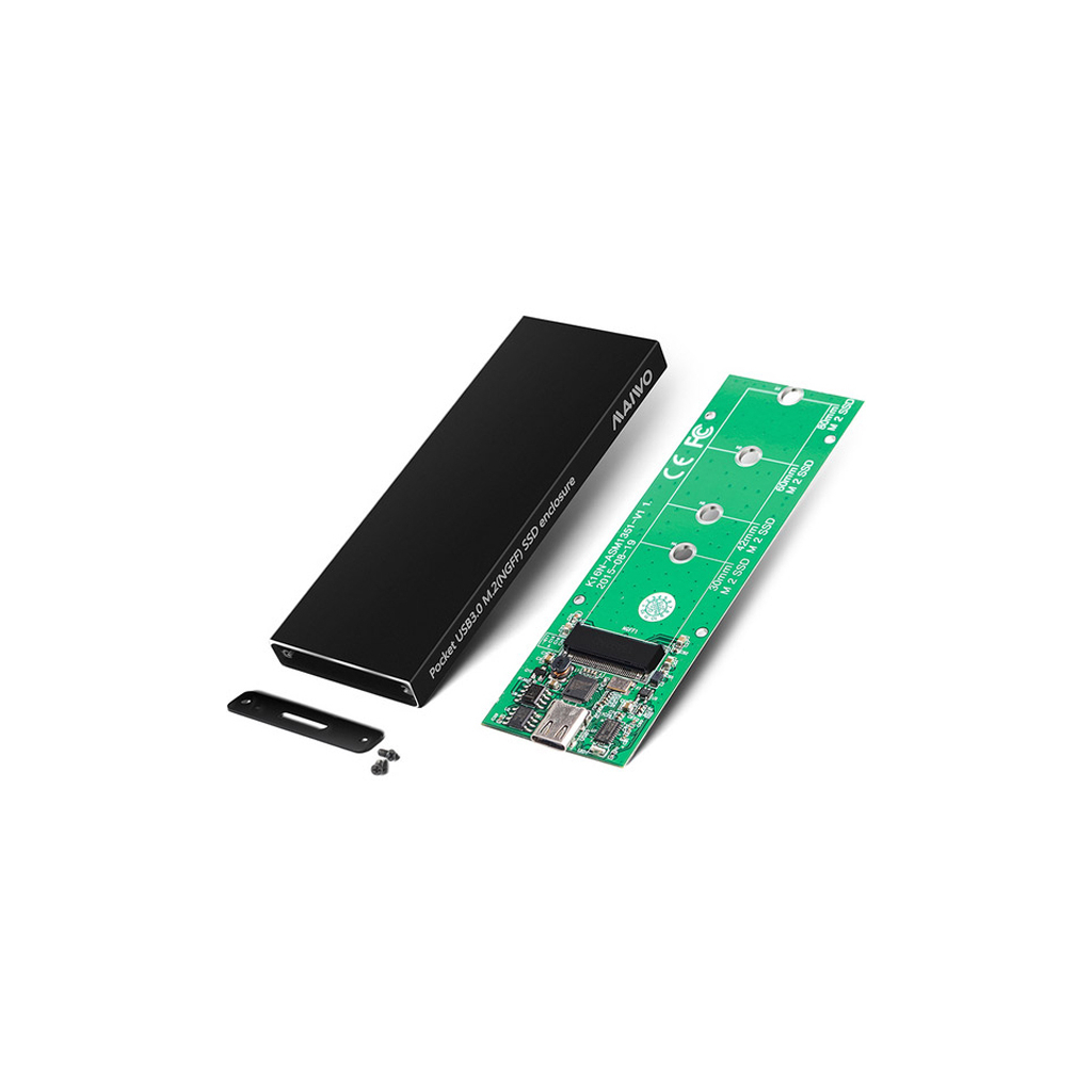 Карман внешний Maiwo M.2 SSD (NGFF) SATA USB3.1 GEN2 Type-C al. (K16NC black) - 2