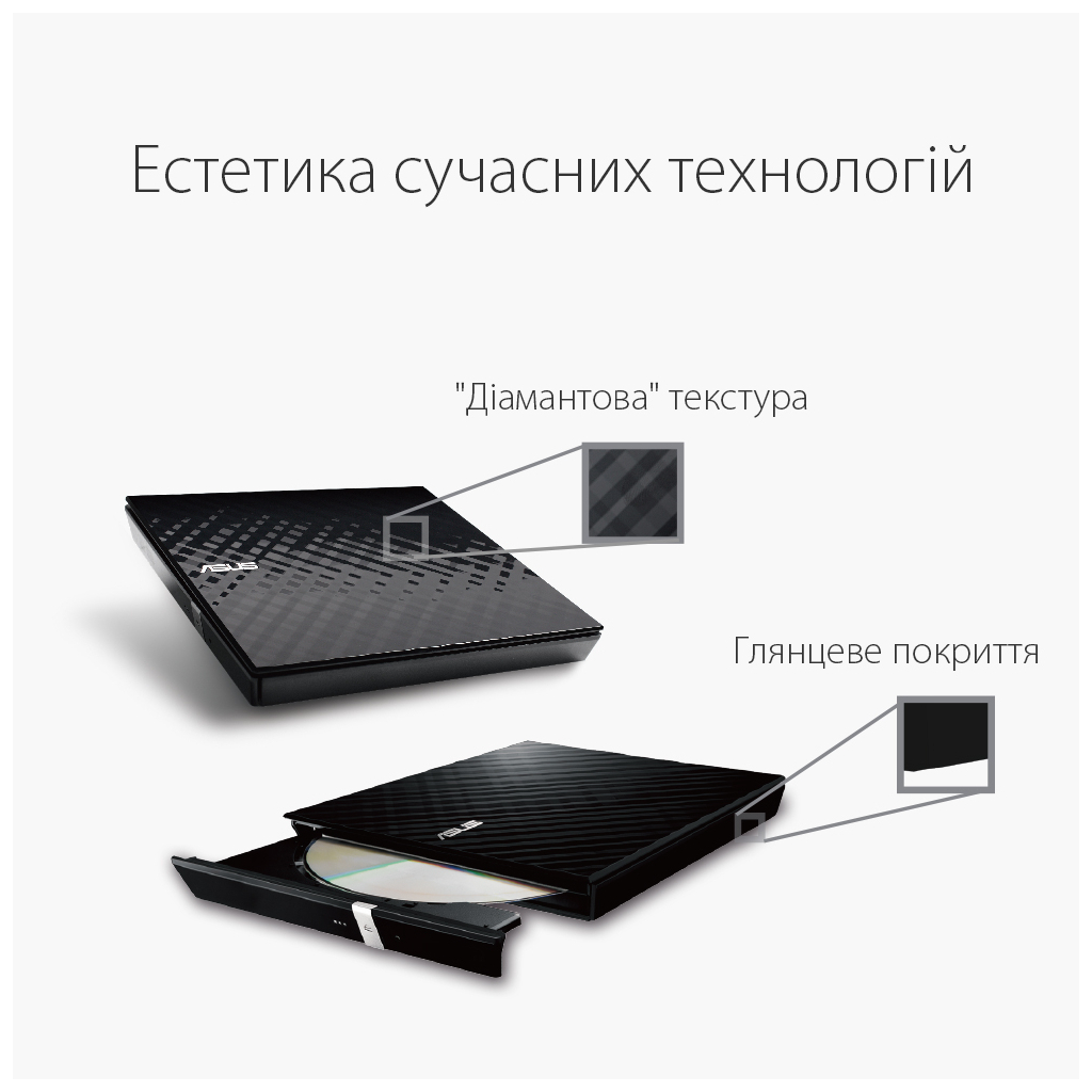 Оптический привод DVD-RW ASUS SDRW-08D2S-U LITE/BLK/G/AS - 1