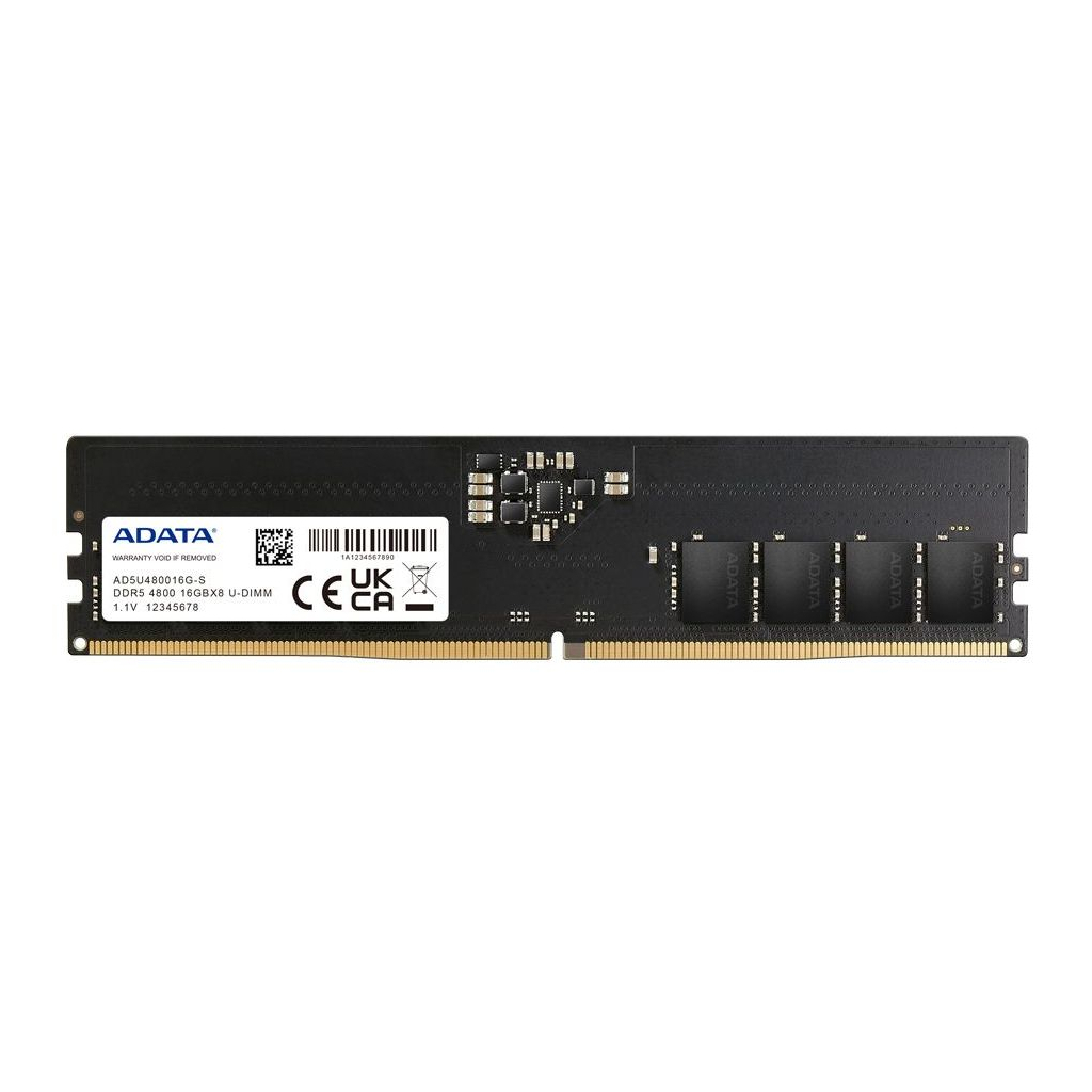 Модуль памяти для компьютера DDR5 16GB 4800 MHz ADATA (AD5U480016G-S) Модуль памяти для компьютера DDR5 16GB 4800 MHz ADATA (AD5U480016G-S)