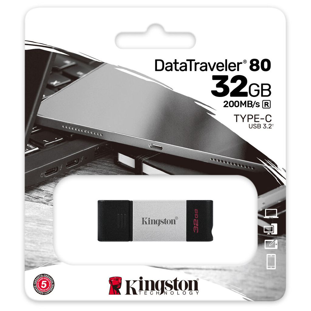 USB флеш накопитель Kingston 32GB DataTraveler 80 USB 3.2/Type-C (DT80/32GB) - 4