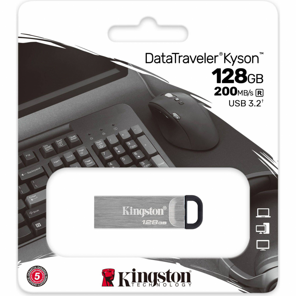 USB флеш накопитель Kingston 128GB Kyson USB 3.2 (DTKN/128GB) - 3