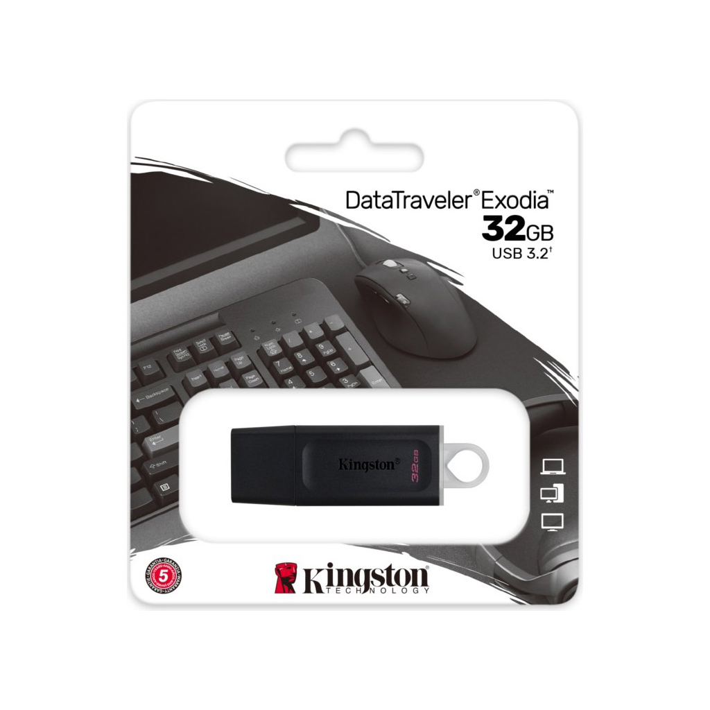 USB флеш накопитель Kingston 32GB DataTraveler Exodia Black/White USB 3.2 (DTX/32GB) - 4