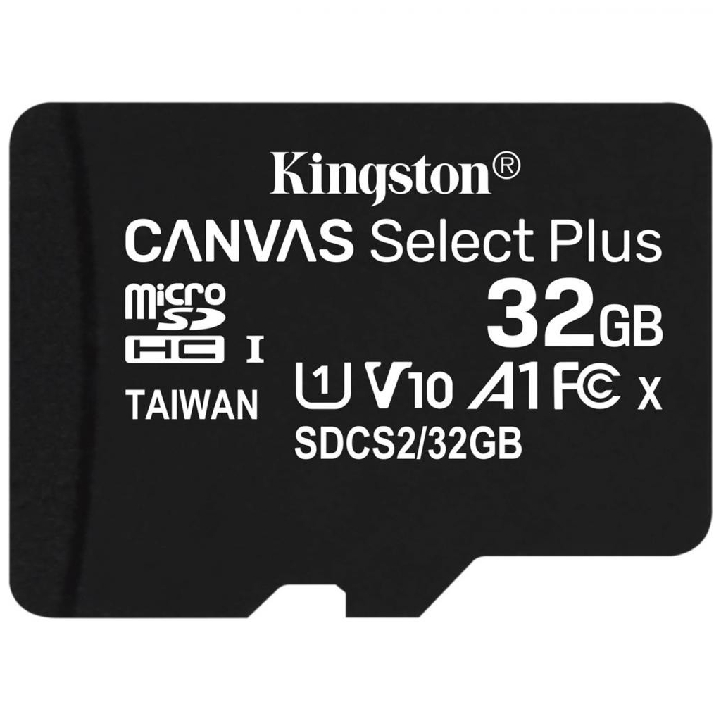 Карта памяти Kingston 32GB micSDHC class 10 Canvas Select Plus 100R A1 (SDCS2/32GB) - 1