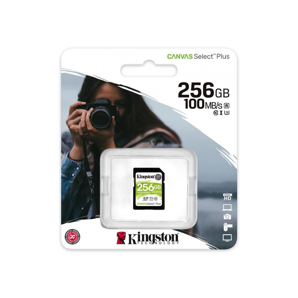Карта памяти Kingston 256GB SDXC class 10 UHS-I U3 Canvas Select Plus (SDS2/256GB) - 2