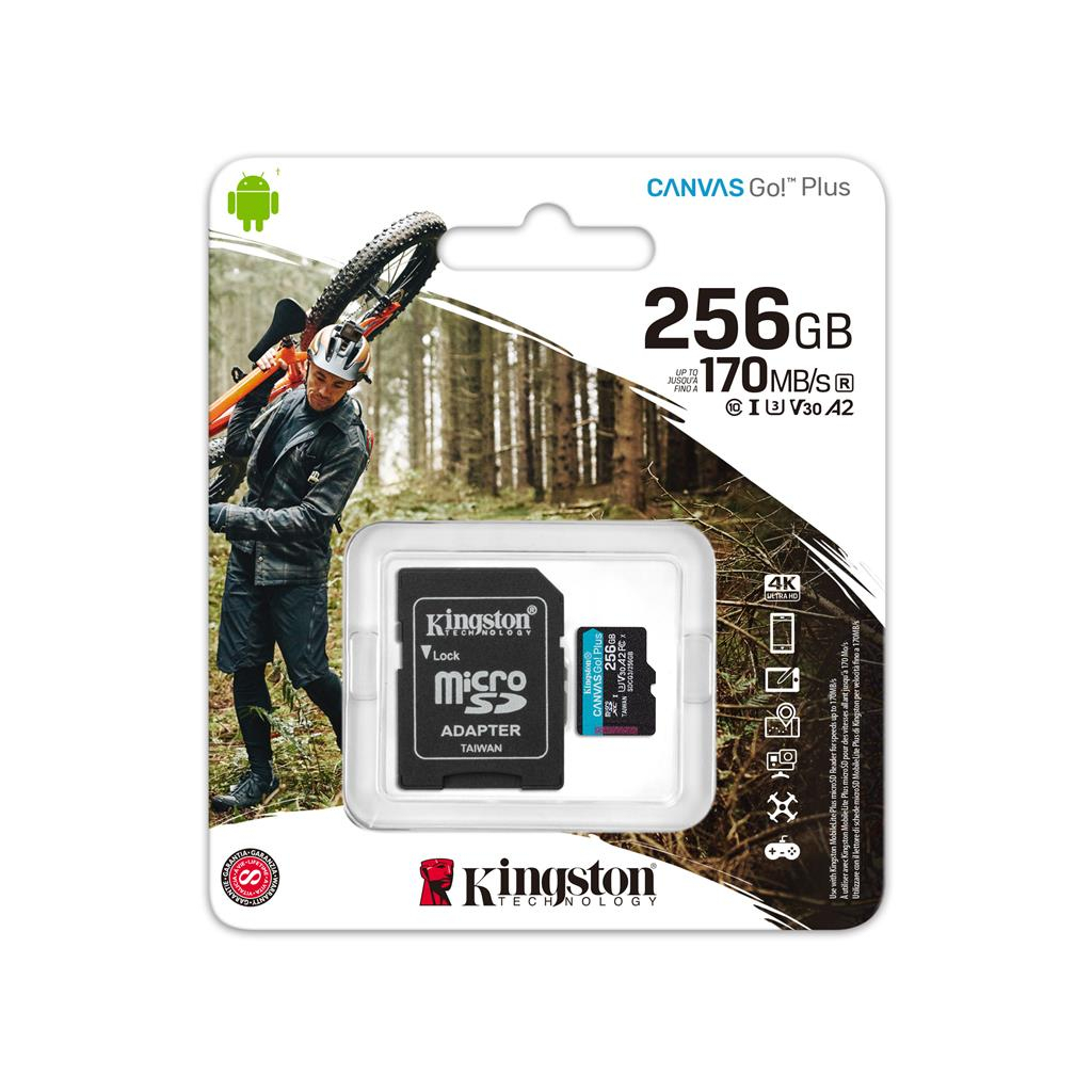 Карта памяти Kingston 256GB microSDXC class 10 UHS-I U3 A2 Canvas Go Plus (SDCG3/256GB) - 2