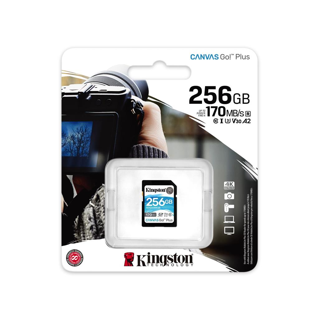 Карта памяти Kingston 256GB SDXC class 10 UHS-I U3 Canvas Go Plus (SDG3/256GB) - 2